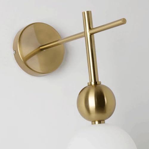 Modern 2-Globe Frosted Glass Wall Light – Gold Finish, Elegant Wall Sconce for Living Room & Bedroom