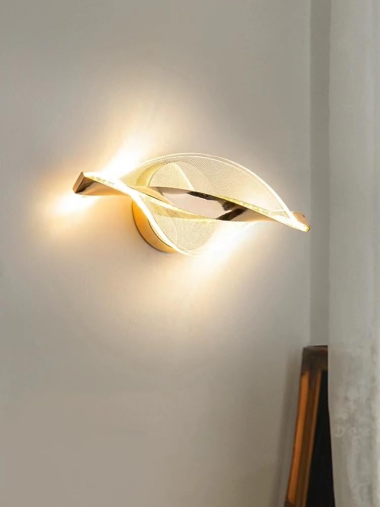 Modern Crystal LED Wall Light – 3-in-1 Color, Elegant Acrylic & Metal Design