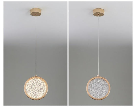 Modern Acrylic Crystal Pendant Light – Gold LED Hanging Lamp