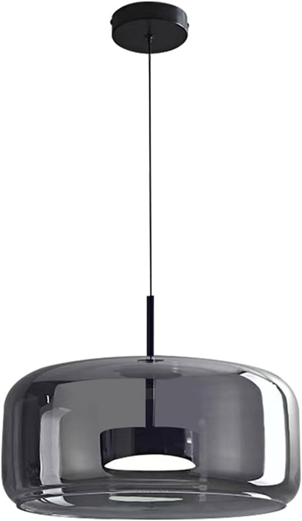 Modern Glass Pendant Light | Smoke & Amber Ceiling Lamp | Elegant Hanging Fixture