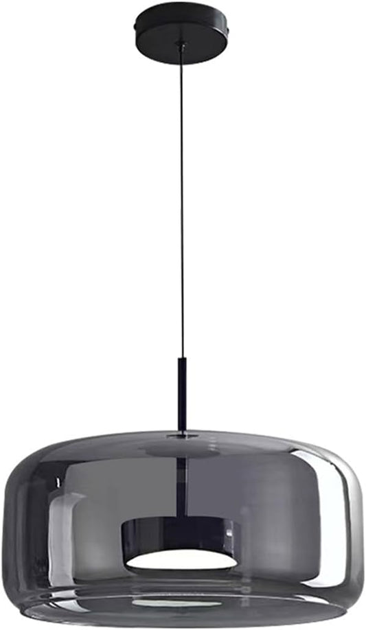 Modern Glass Pendant Light | Smoke & Amber Ceiling Lamp | Elegant Hanging Fixture