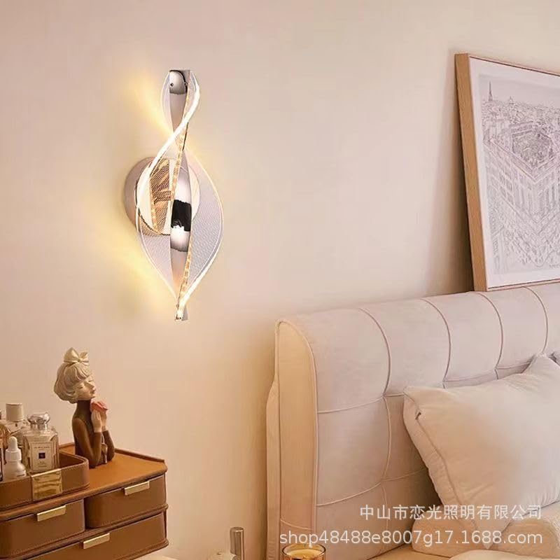 Modern Crystal LED Wall Light – 3-in-1 Color, Elegant Acrylic & Metal Design