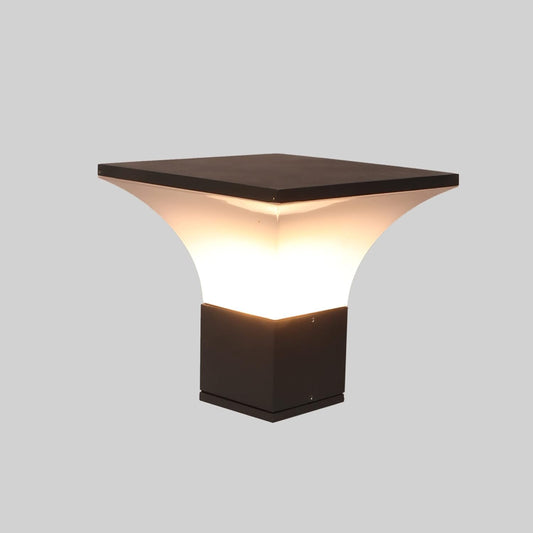 Modern LED Gate Light for Pillars – 8.5 Inch Black & Grey Waterproof Outdoor Lamp