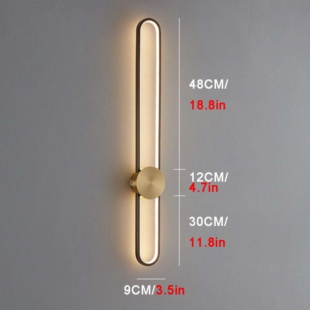 Modern Gold LED Wall Light – Sleek Vertical Design, Energy-Saving, No Glare