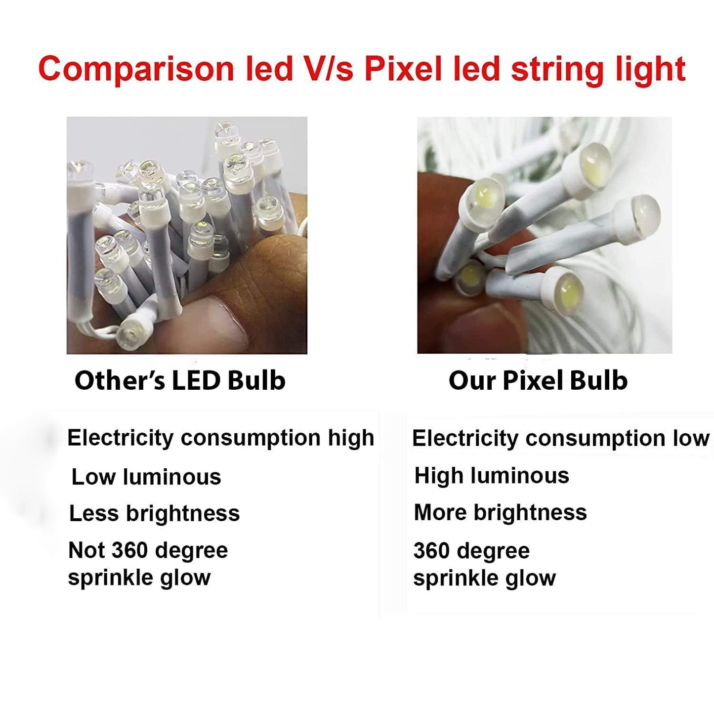 8mm LED String Ladi Lights – Warm White & Color Variants