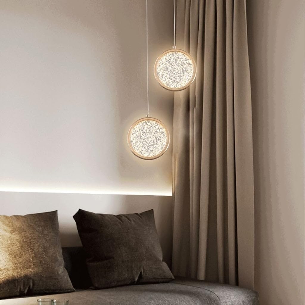 Modern Acrylic Crystal Pendant Light – Gold LED Hanging Lamp