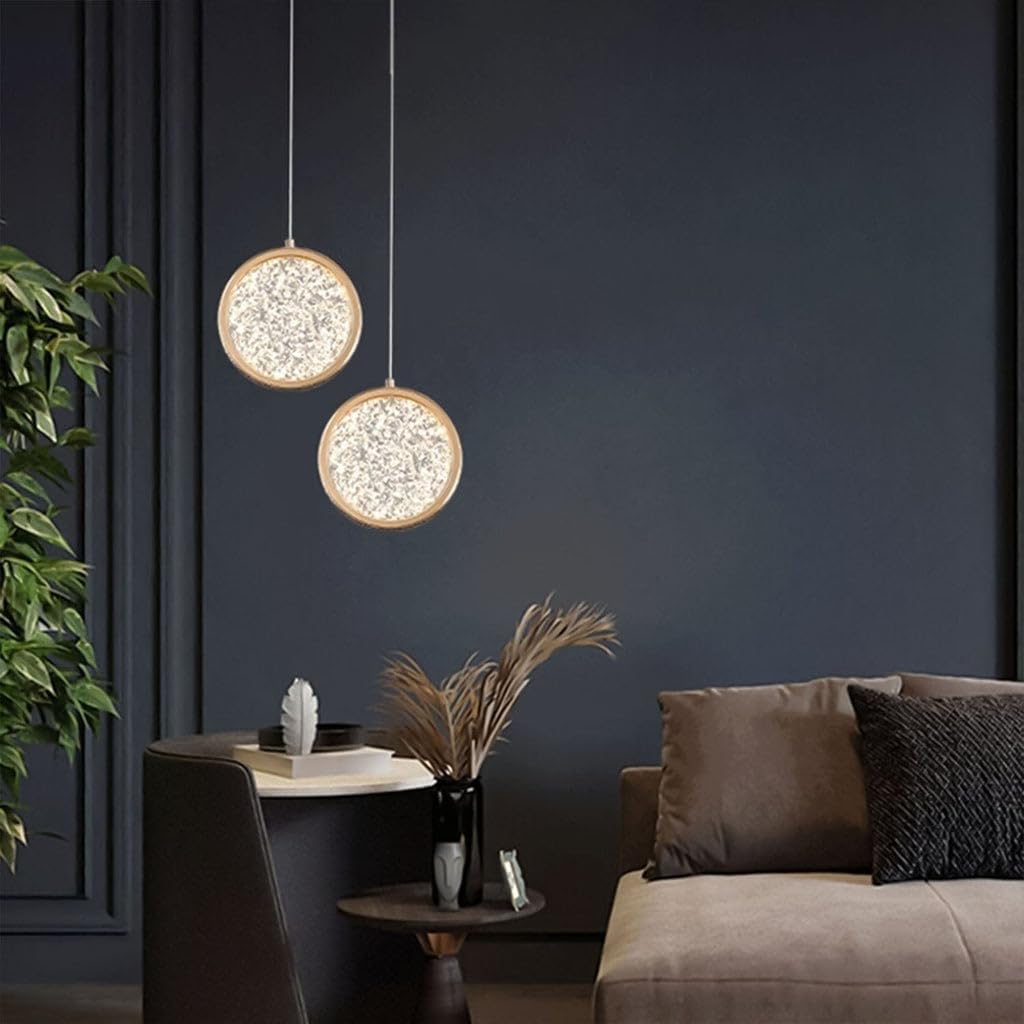 Modern Acrylic Crystal Pendant Light – Gold LED Hanging Lamp