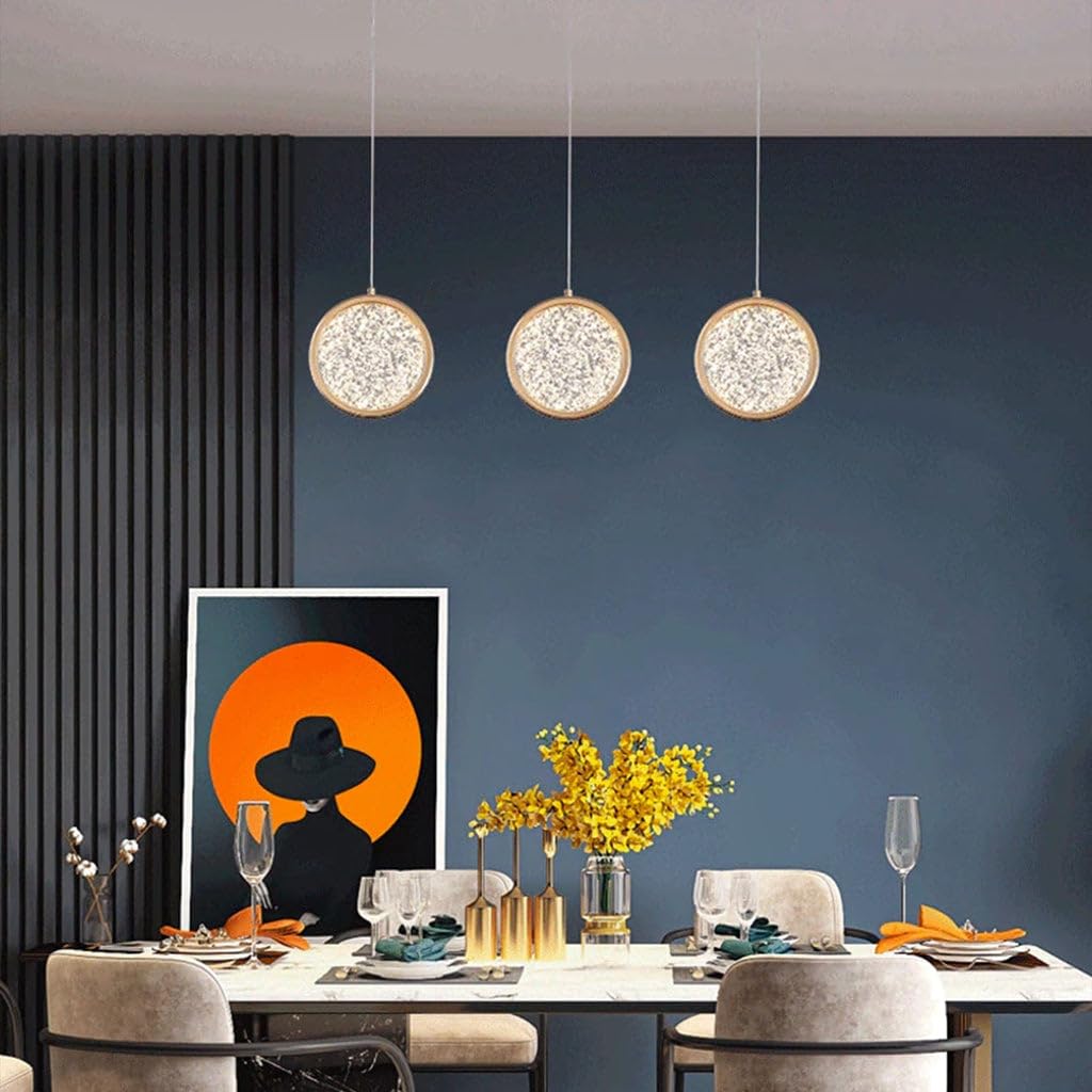 Modern Acrylic Crystal Pendant Light – Gold LED Hanging Lamp