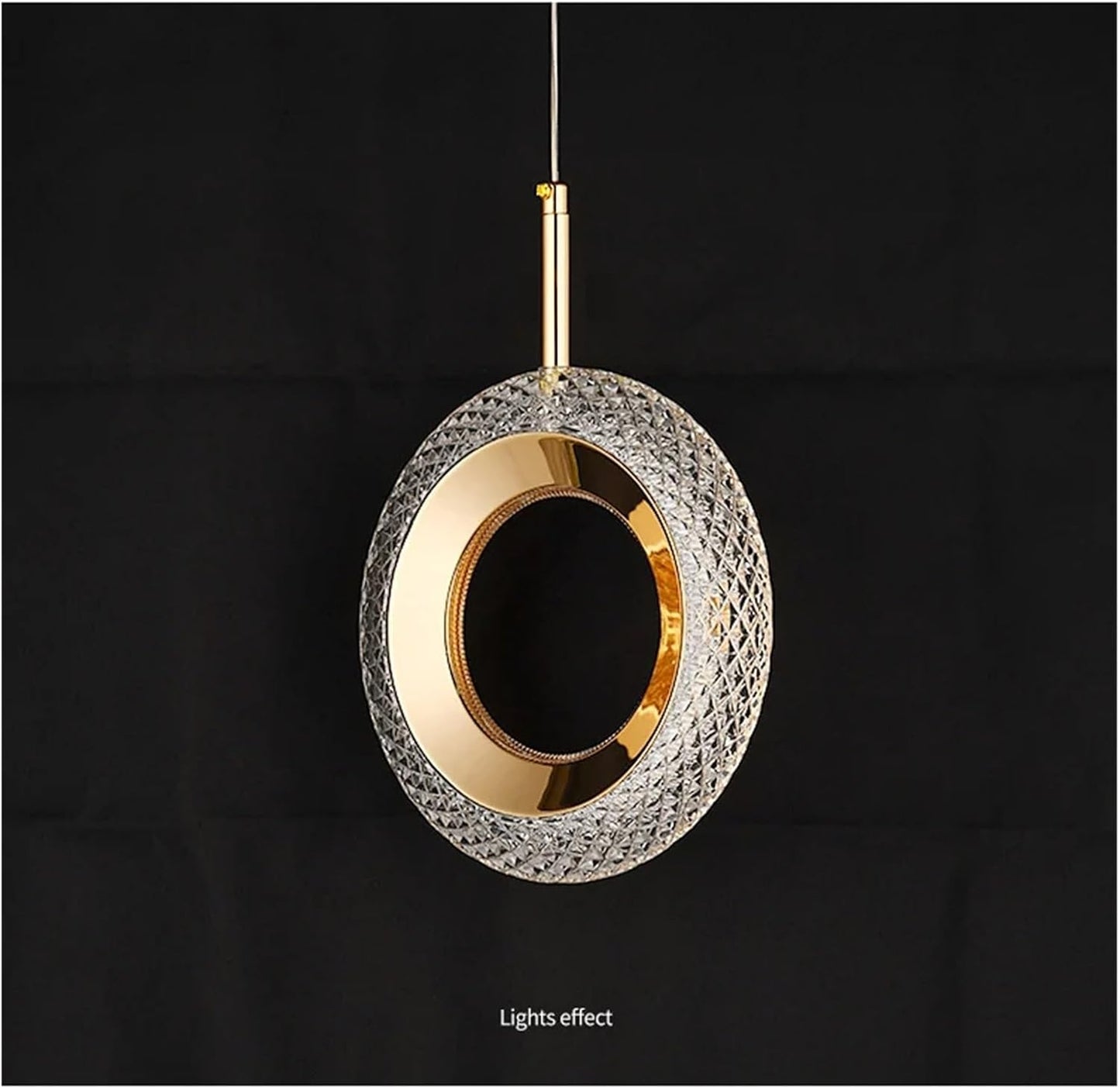 Modern LED Ring Pendant Light – Gold Hanging Acrylic & Metal Ceiling Lamp
