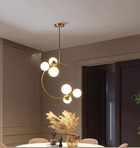 Globe Gold Pendant Light – Frosted Glass & Metal Hanging Lamp