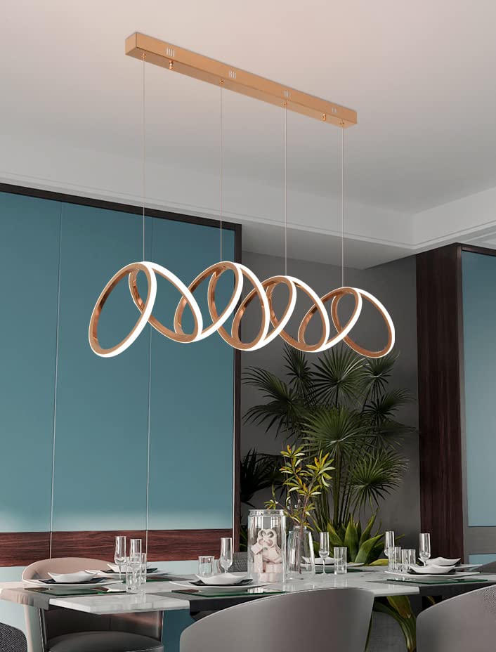 Luxury Gold LED Ring Chandelier | Modern Pendant Light for Dining Room & Living Space