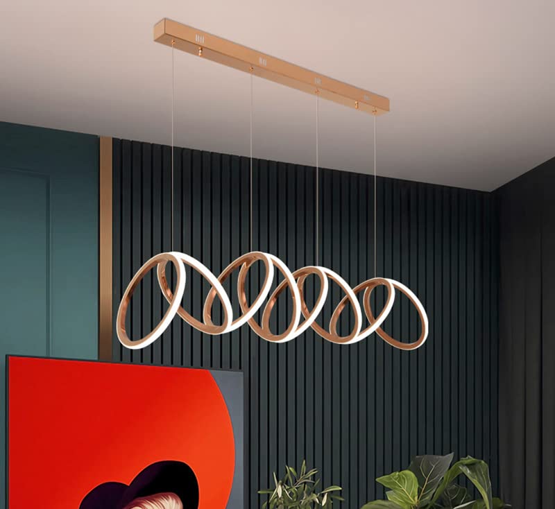 Luxury Gold LED Ring Chandelier | Modern Pendant Light for Dining Room & Living Space