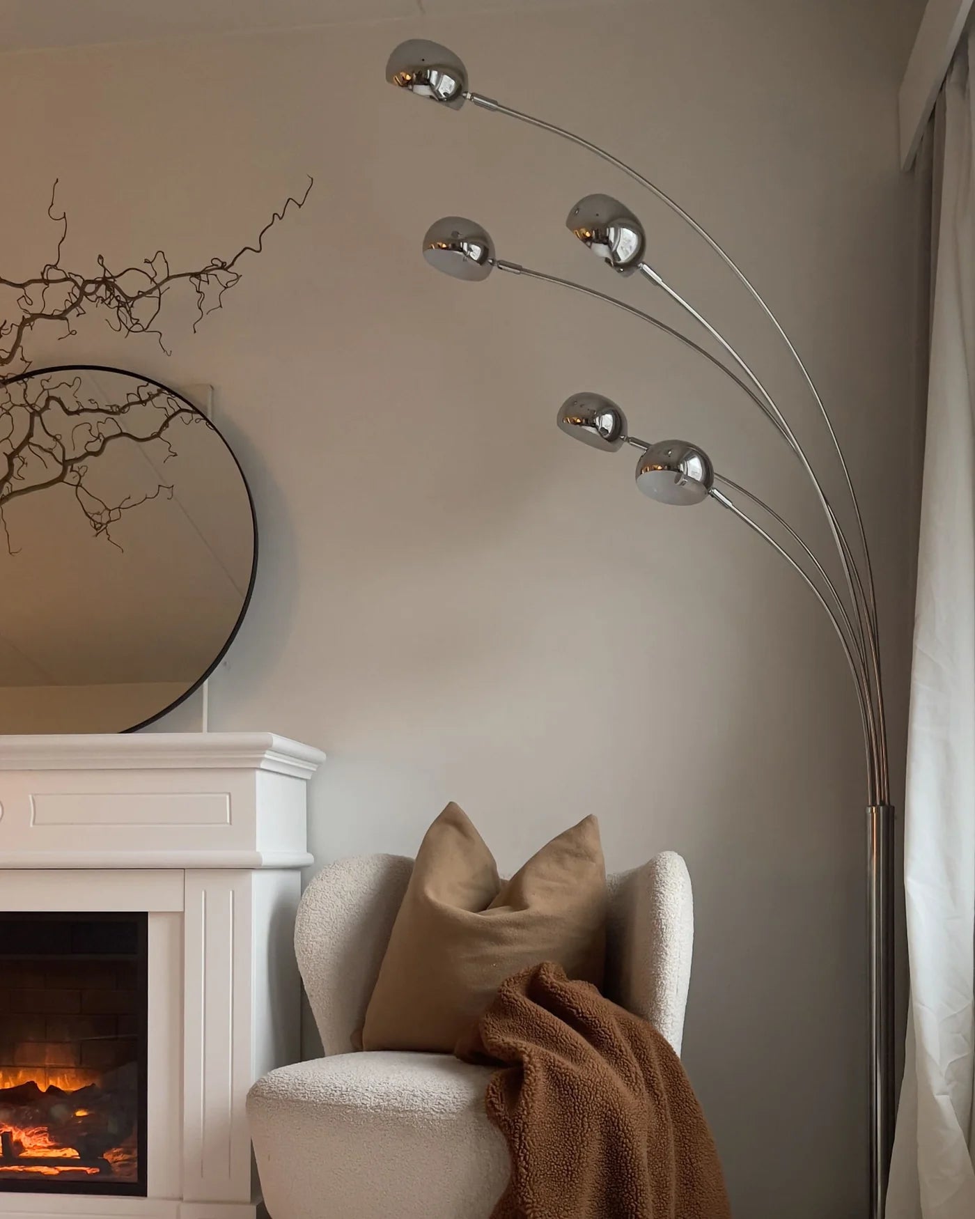 Modern 5-Head Arc Floor Lamp | 7 Feet Tall Adjustable Standing Lamp