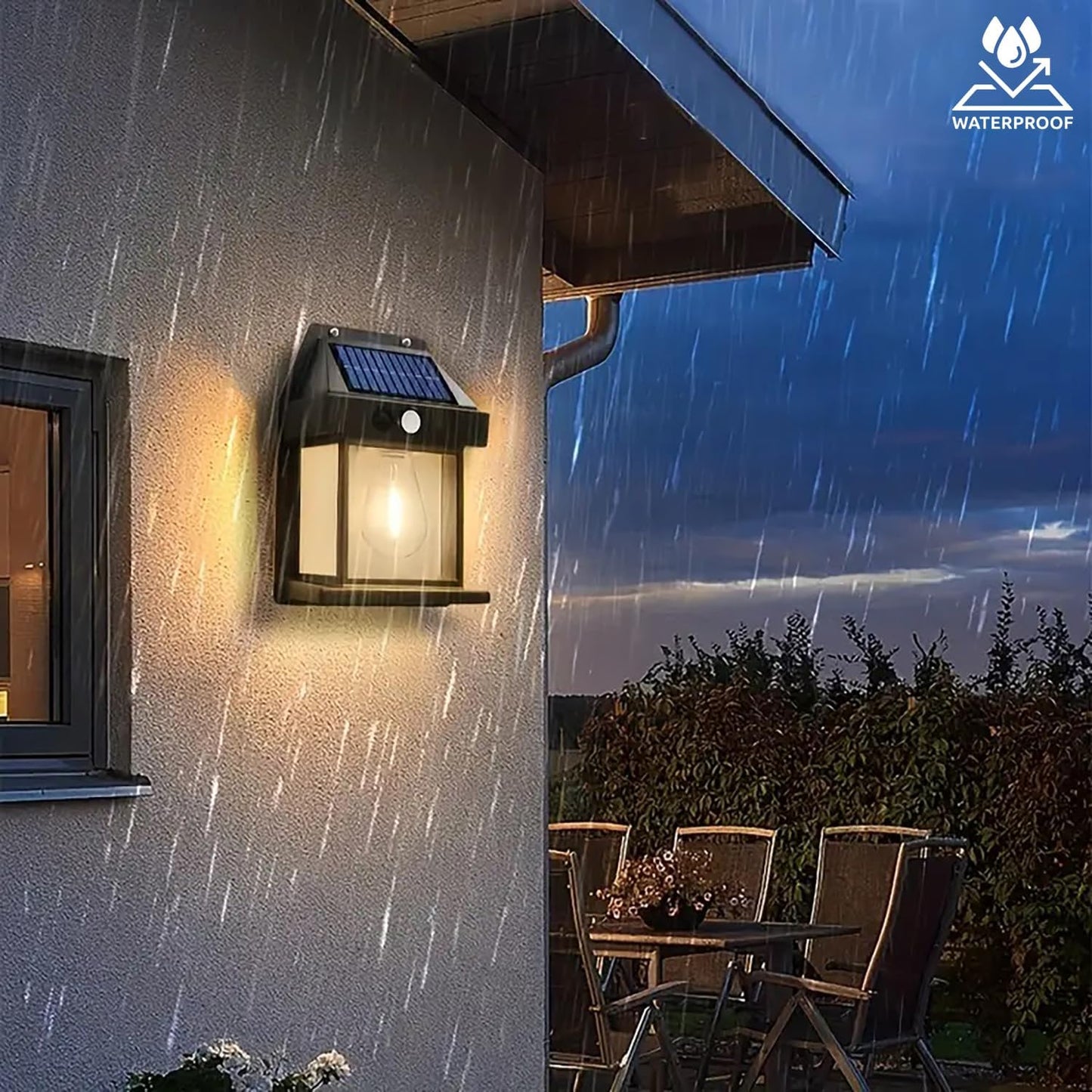 Solar Wall Lantern with Motion Sensor – Outdoor Waterproof Dusk to Dawn Wall Light, Wireless Solar Powered Porch Sconce with 3 Lighting Modes for Front Door, Patio & Entryway(pack of 1)
