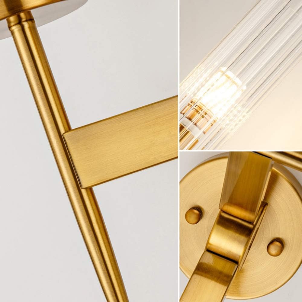 Modern Gold & Ribbed Glass Wall Light | Single & Double Sconce Options | Elegant Accent Lighting