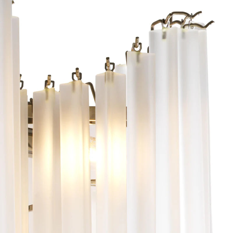 Elegant Frosted Glass Chandelier | 600mm & 800mm Gold & White Hanging Light for Living Room & Dining