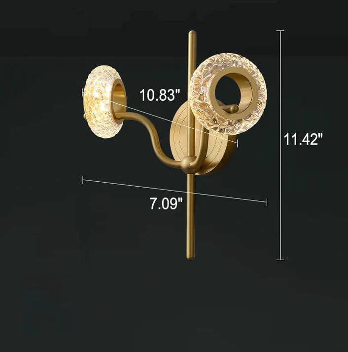 Luxury Crystal & Gold Wall Sconce | Modern LED Wall Light for Bedroom & Living Room