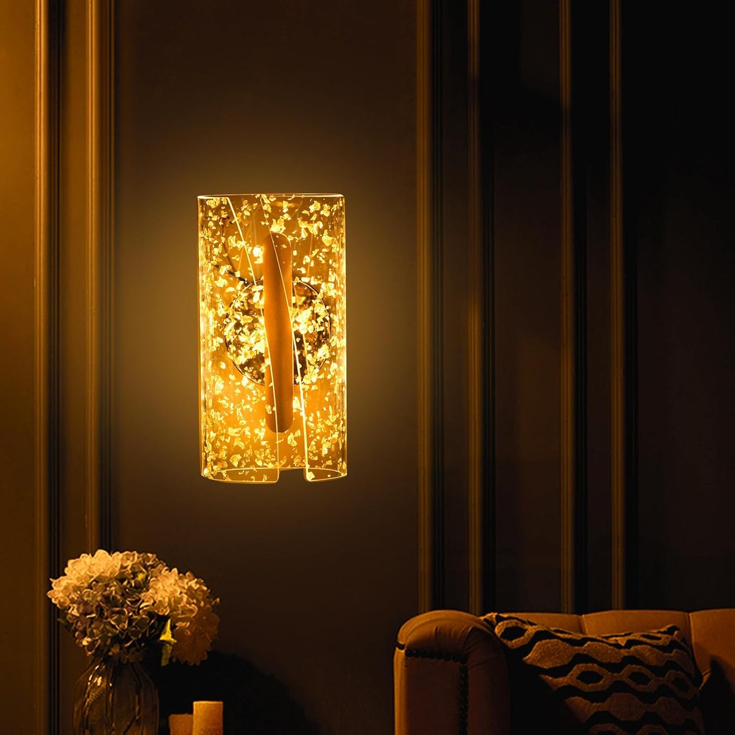 Elegant Gold Decorative Wall Sconce – Modern Acrylic Wall Light for Living Room & Bedroom