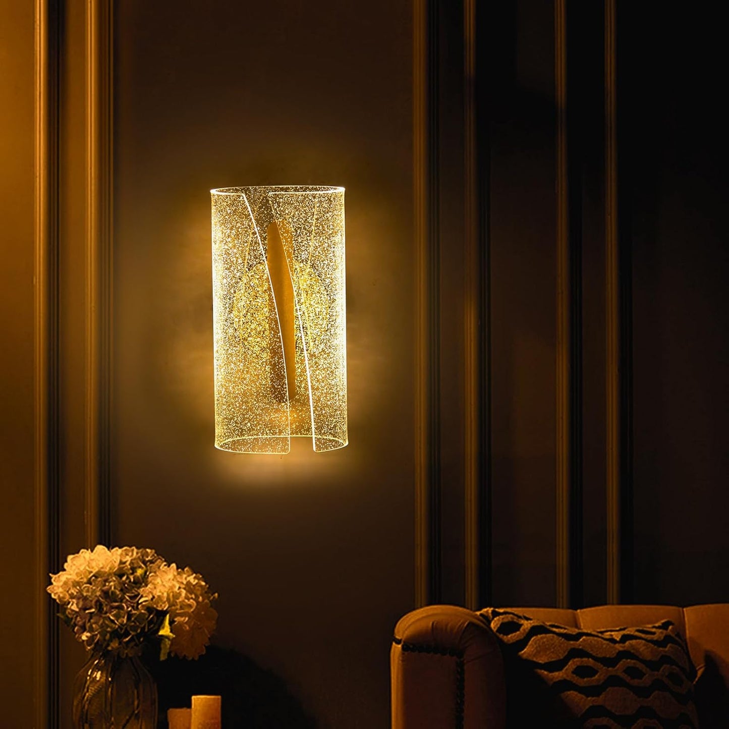Elegant Gold Decorative Wall Sconce – Modern Acrylic Wall Light for Living Room & Bedroom
