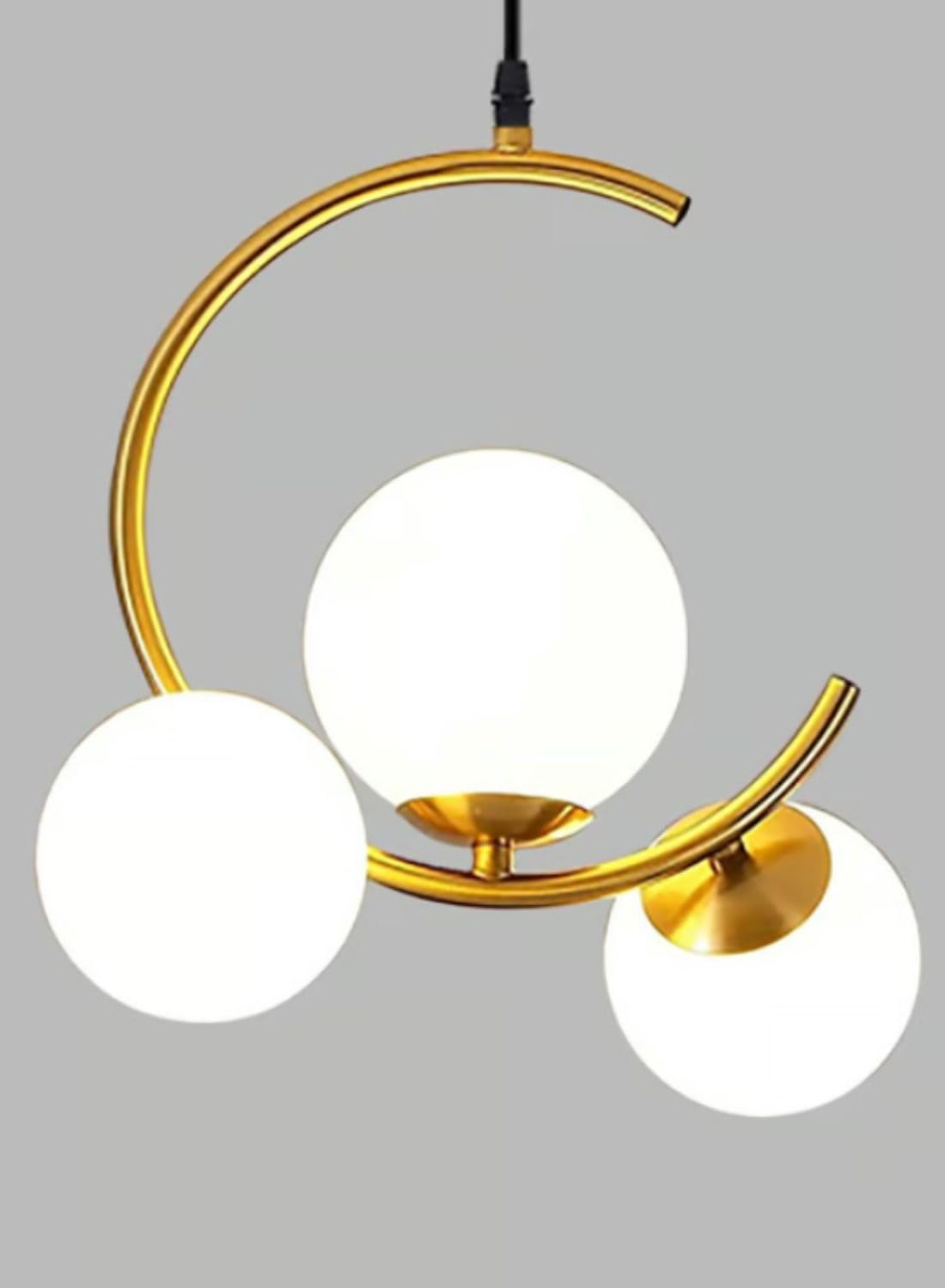 Globe Gold Pendant Light – Frosted Glass & Metal Hanging Lamp