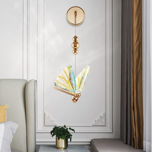 Butterfly Wall Light – Modern LED Wall Sconce in Gold Finish (Multicolor & White Variants) for Bedroom, Living Room & Kids Room