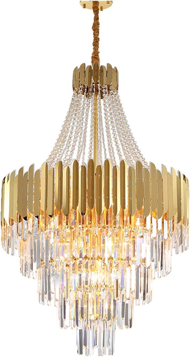 Luxe Dazzle Crystal Chandelier | Grand Gold & Glass Hanging Light for Living Room & Foyer