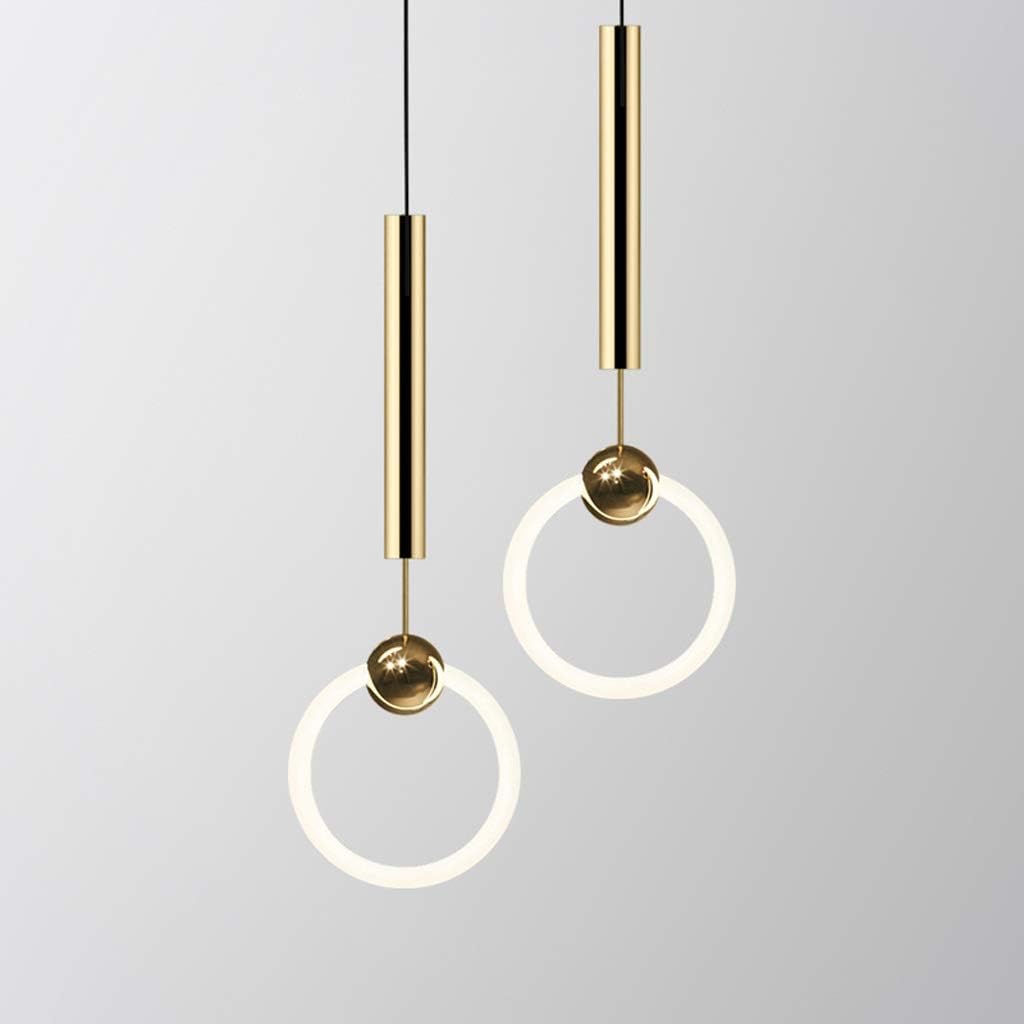 Modern Gold LED Pendant Light | Adjustable Hanging Lamp | Elegant Ceiling Lighting for Home & Office