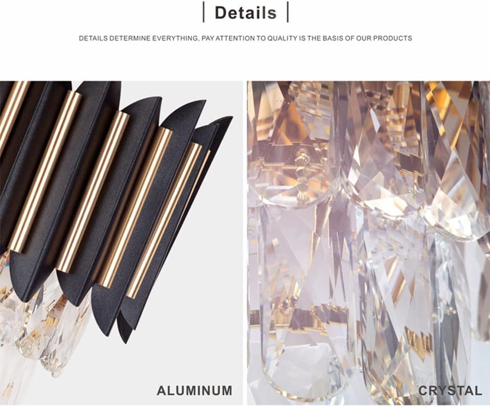 Luxury Crystal Wall Sconce | Black & Gold Modern Wall Light for Living Room & Bedroom