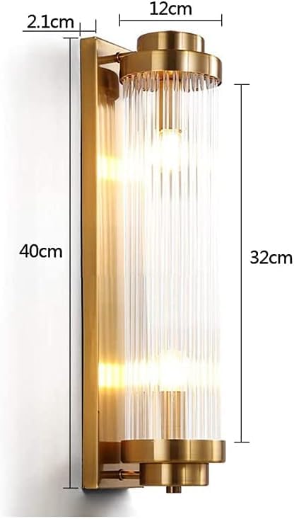 Luxury Gold & Crystal Wall Light | Elegant Ribbed Glass Sconce | Modern Accent Lighting