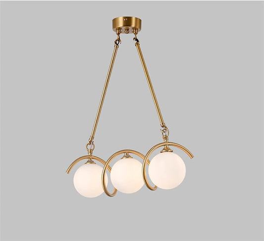 Luxury Gold Glass Globe Chandelier | Modern LED Hanging Light for Dining Room & Living Room