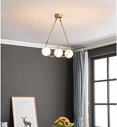 Luxury Gold Glass Globe Chandelier | Modern LED Hanging Light for Dining Room & Living Room
