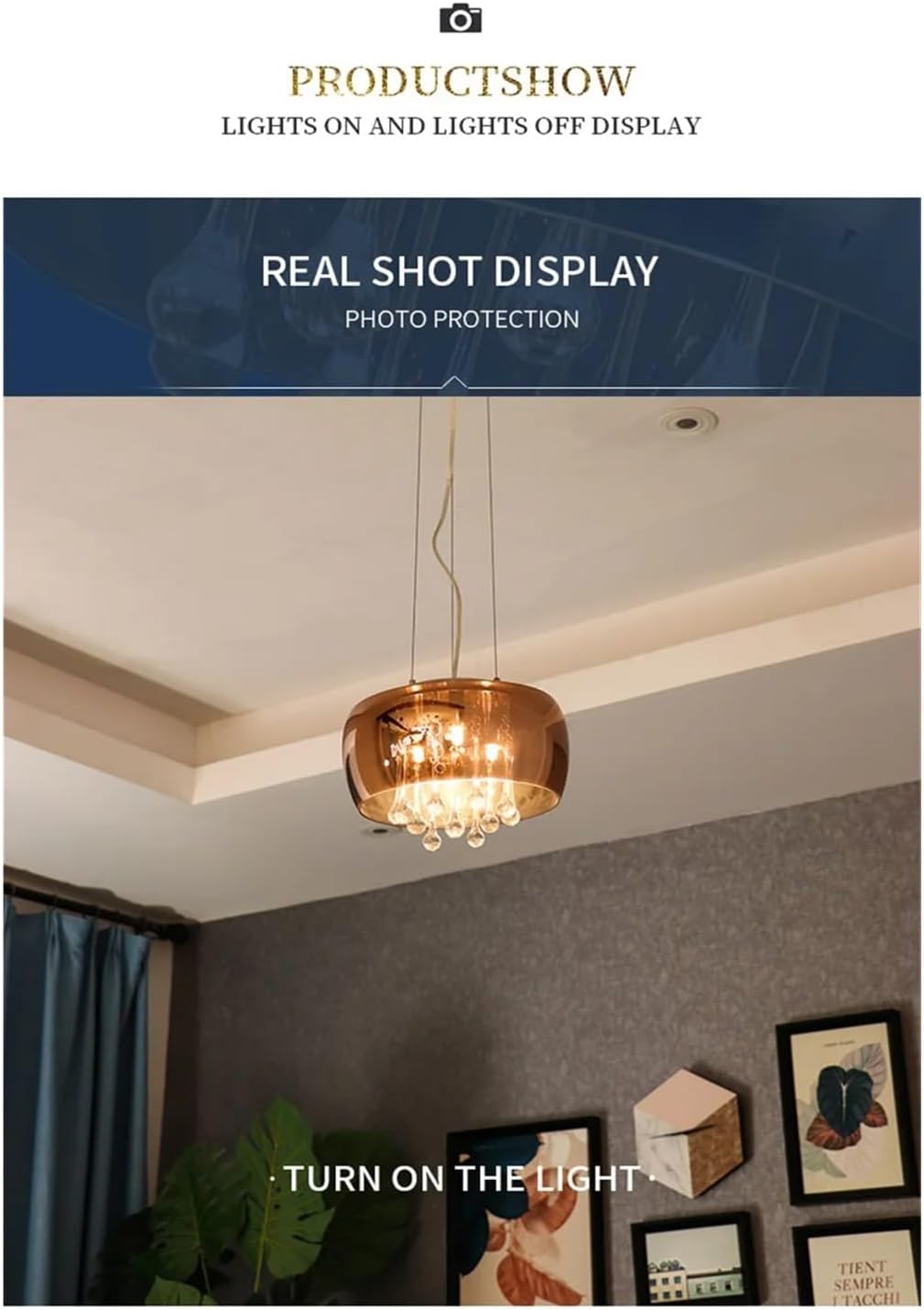 Modern Crystal Raindrop Chandelier –  Pendant Light (400mm) for Dining & Living Room