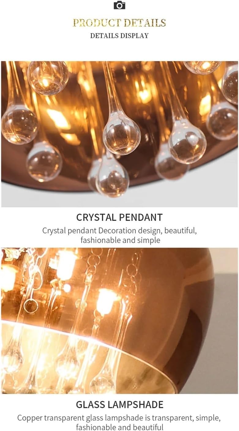 Modern Crystal Raindrop Chandelier –  Pendant Light (400mm) for Dining & Living Room