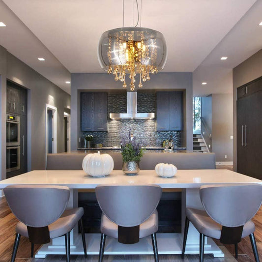 Modern Crystal Raindrop Chandelier –  Pendant Light (400mm) for Dining & Living Room