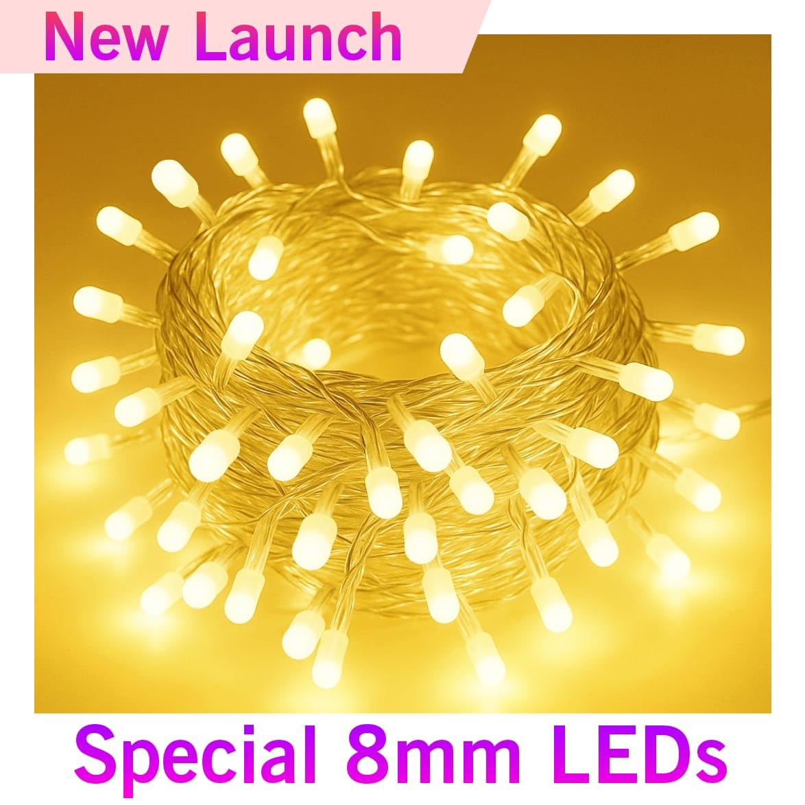 8mm LED String Ladi Lights – Warm White & Color Variants