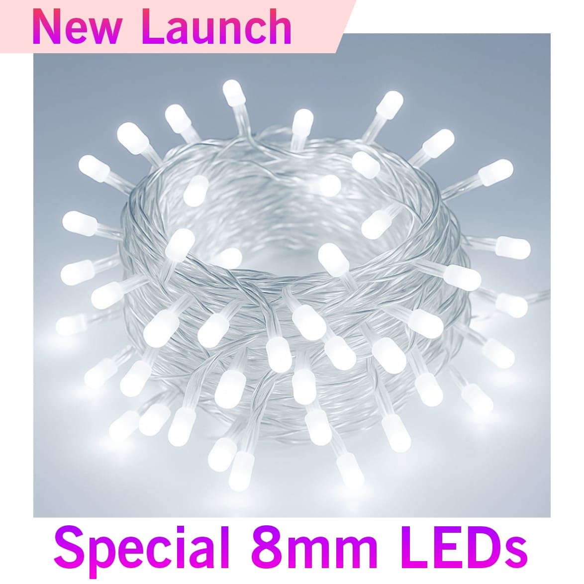 8mm LED String Ladi Lights – Warm White & Color Variants
