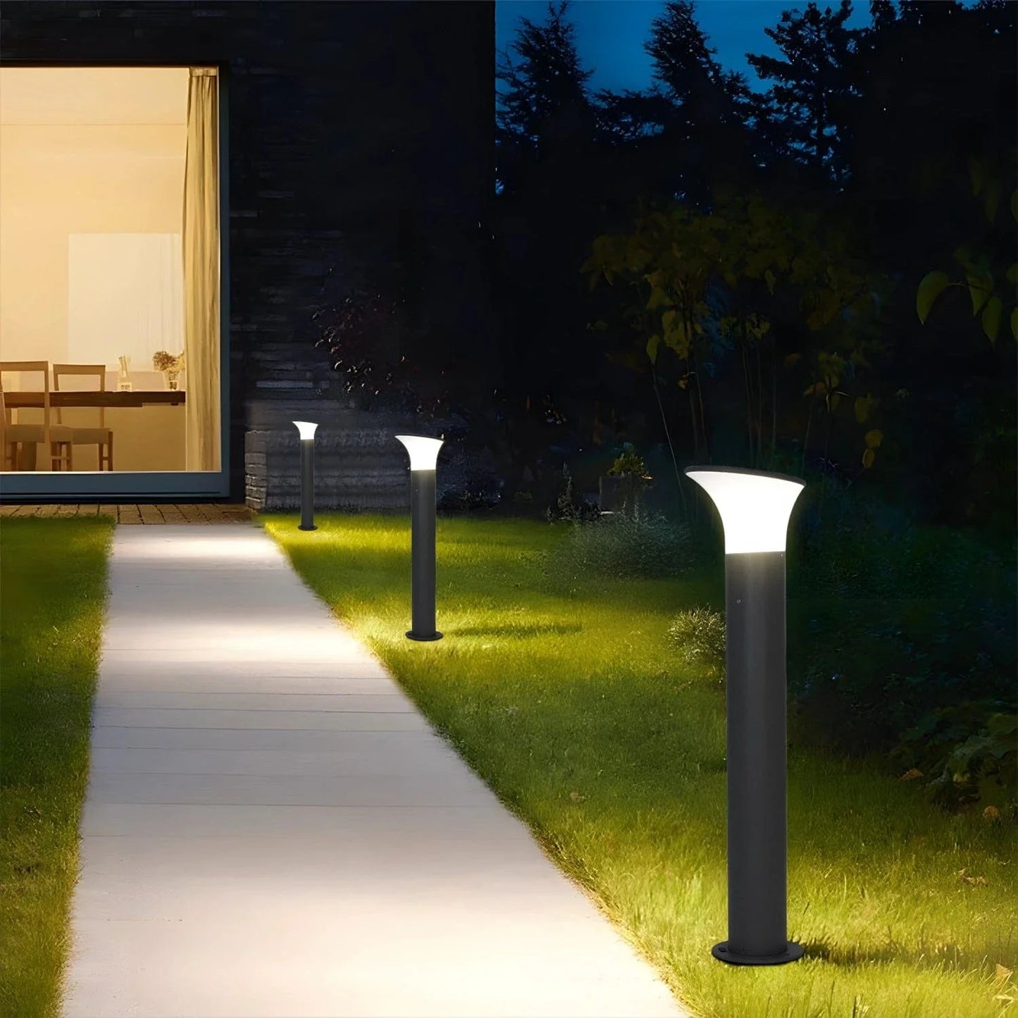 Modern LED Bollard Light – 10” / 20” / 30” – Waterproof Outdoor Pathway Lamp