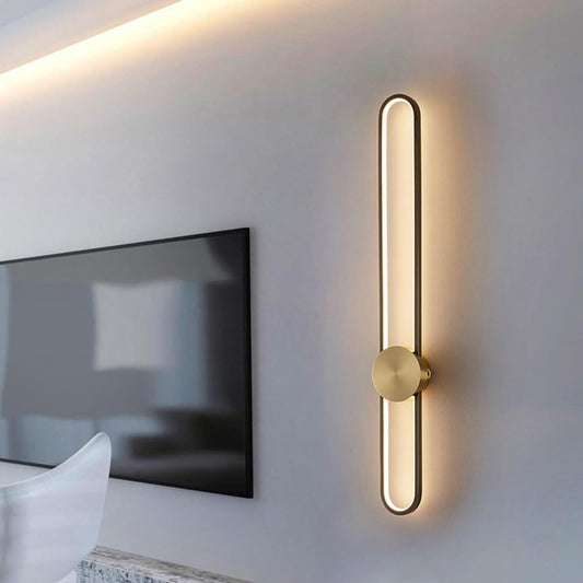 Modern Gold LED Wall Light – Sleek Vertical Design, Energy-Saving, No Glare