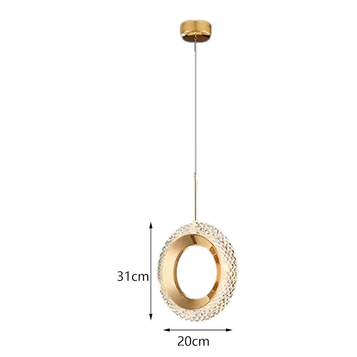 Modern LED Ring Pendant Light – Gold Hanging Acrylic & Metal Ceiling Lamp
