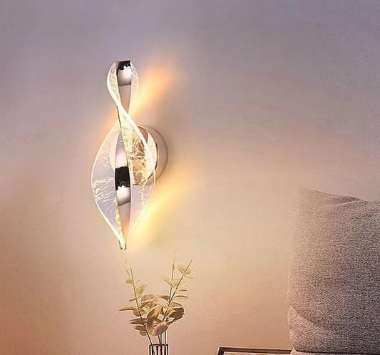 Modern Crystal LED Wall Light – 3-in-1 Color, Elegant Acrylic & Metal Design