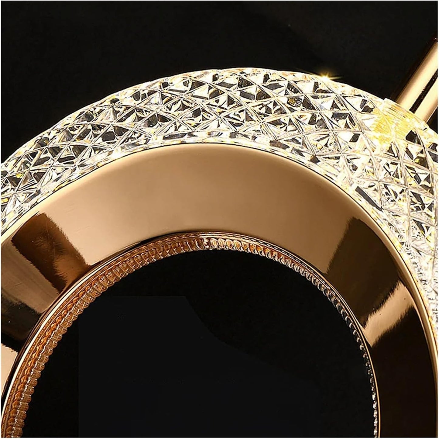 Modern LED Ring Pendant Light – Gold Hanging Acrylic & Metal Ceiling Lamp