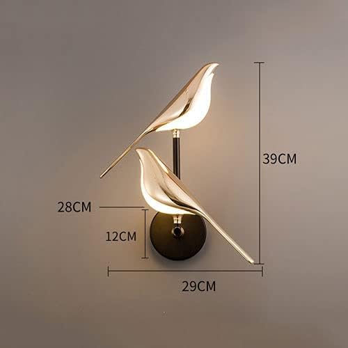 Modern Bird LED Wall Light | Gold Acrylic Wall Sconce for Bedroom & Living Room