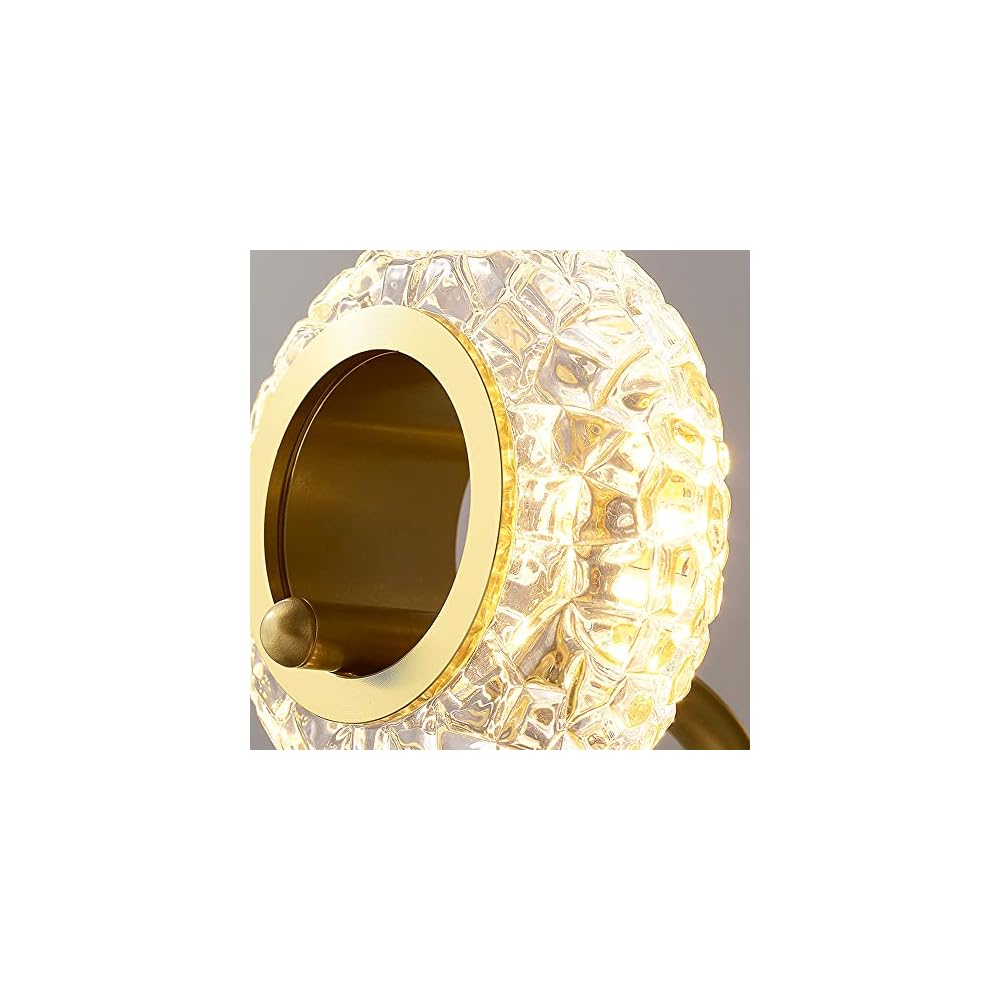 Luxury Crystal & Gold Wall Sconce | Modern LED Wall Light for Bedroom & Living Room