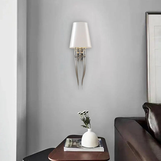 Elegant Gold & White Elephant Tusk Wall Light – Luxury Decorative Lighting for Bedroom & Living Room