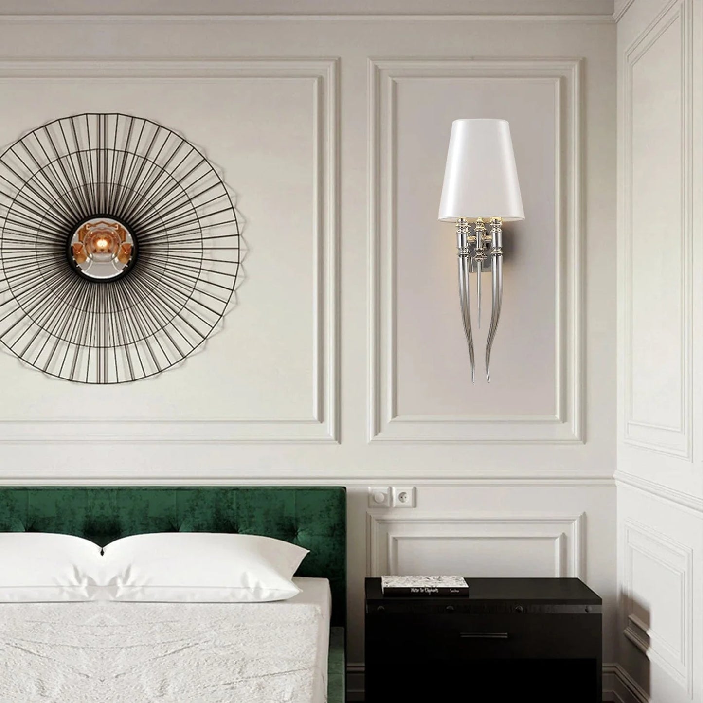 Elegant Gold & White Elephant Tusk Wall Light – Luxury Decorative Lighting for Bedroom & Living Room