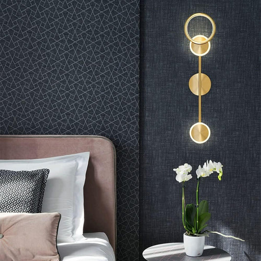 Modern Gold LED Wall Light | Geometric Design | Luxury Indoor Wall Lamp
