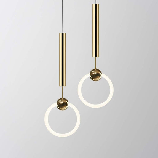 Modern Gold LED Pendant Light | Adjustable Hanging Lamp | Elegant Ceiling Lighting for Home & Office