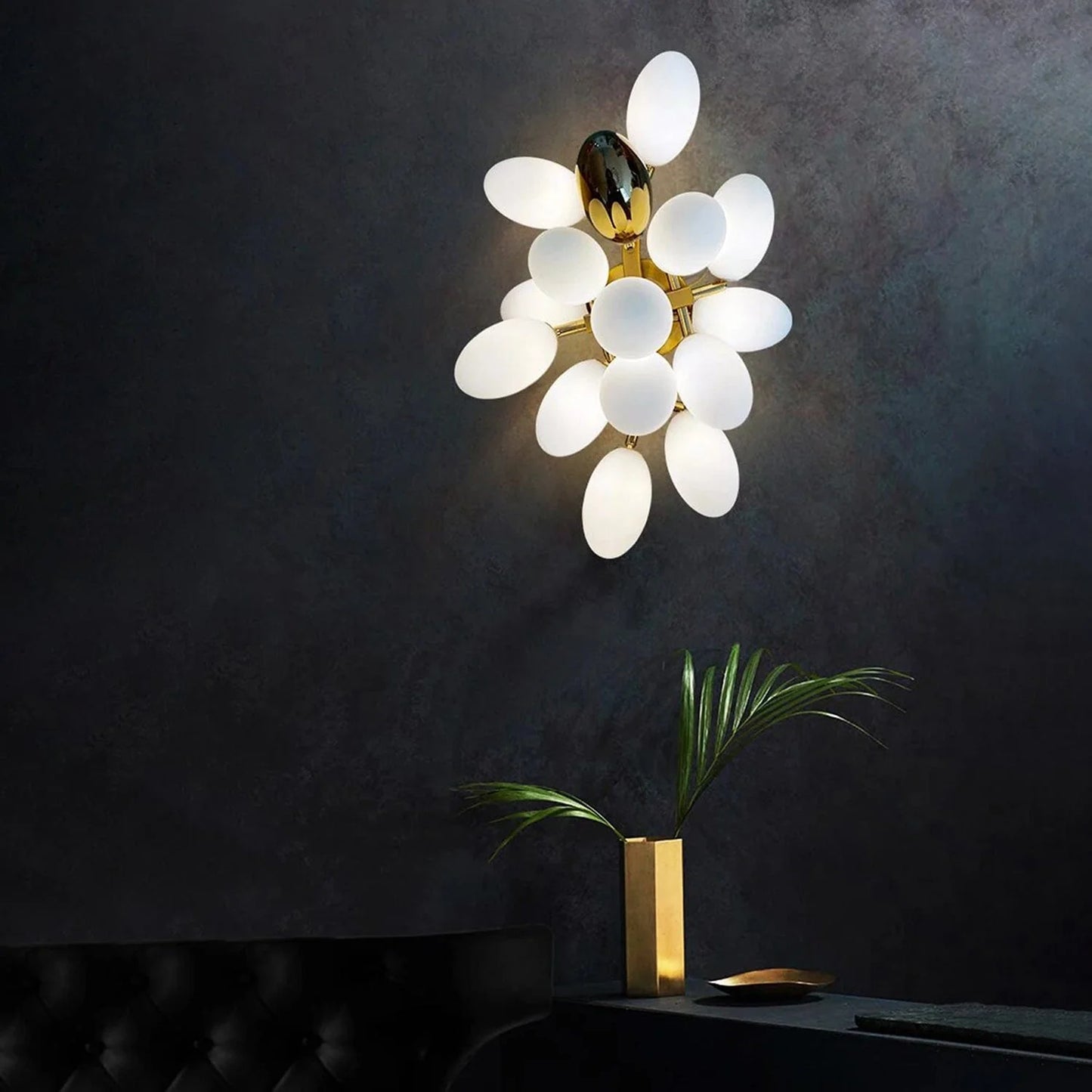 Modern Gold & White Glass Wall Light | Luxury Decorative Wall Lamp for Living Room, Bedroom & Hallways
