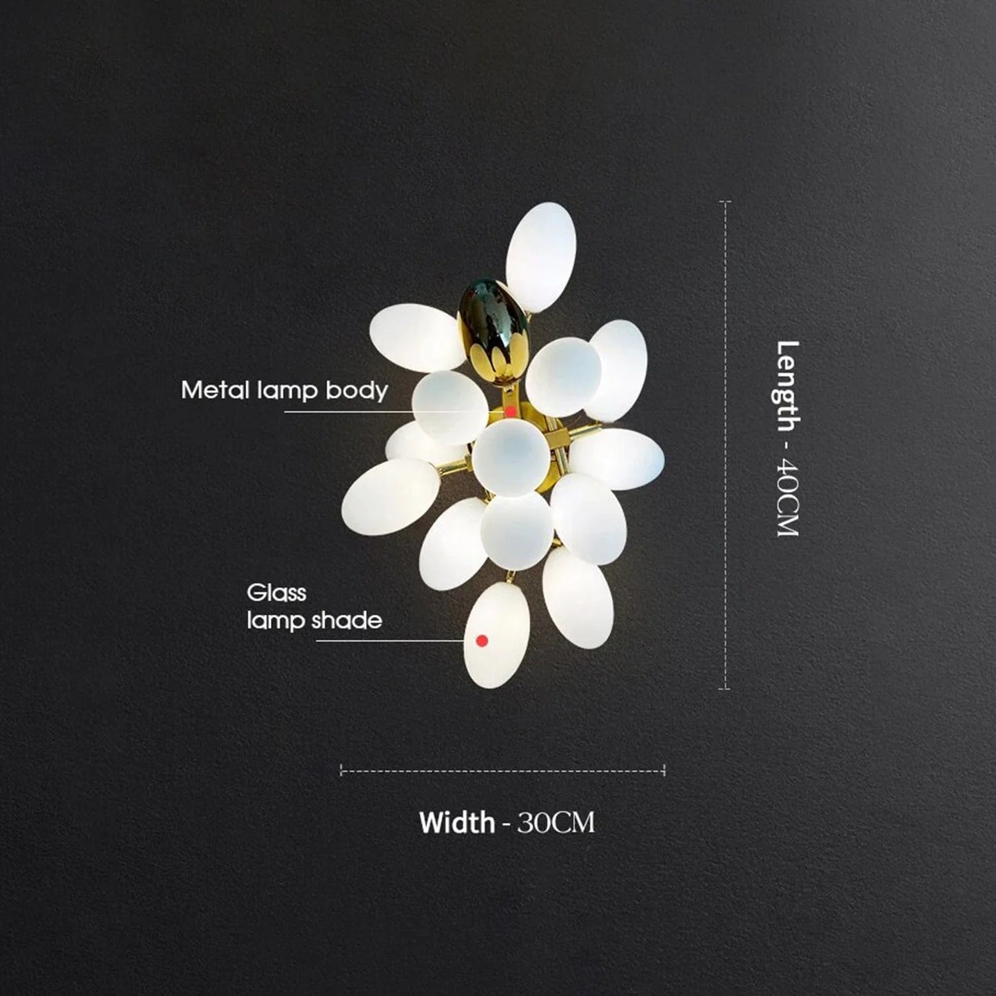 Modern Gold & White Glass Wall Light | Luxury Decorative Wall Lamp for Living Room, Bedroom & Hallways